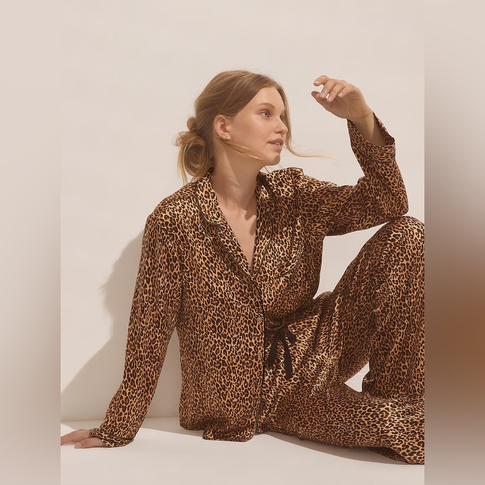 Victoria's Secret modal cotton leopard cheetah print pajama set so soft 🤎 XS